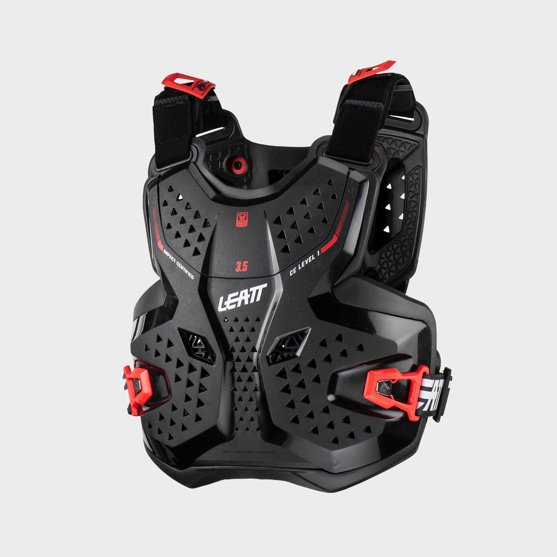 41928 Leatt Chest Protector 3.5 Jr Black Front Left 5023051000.jpg