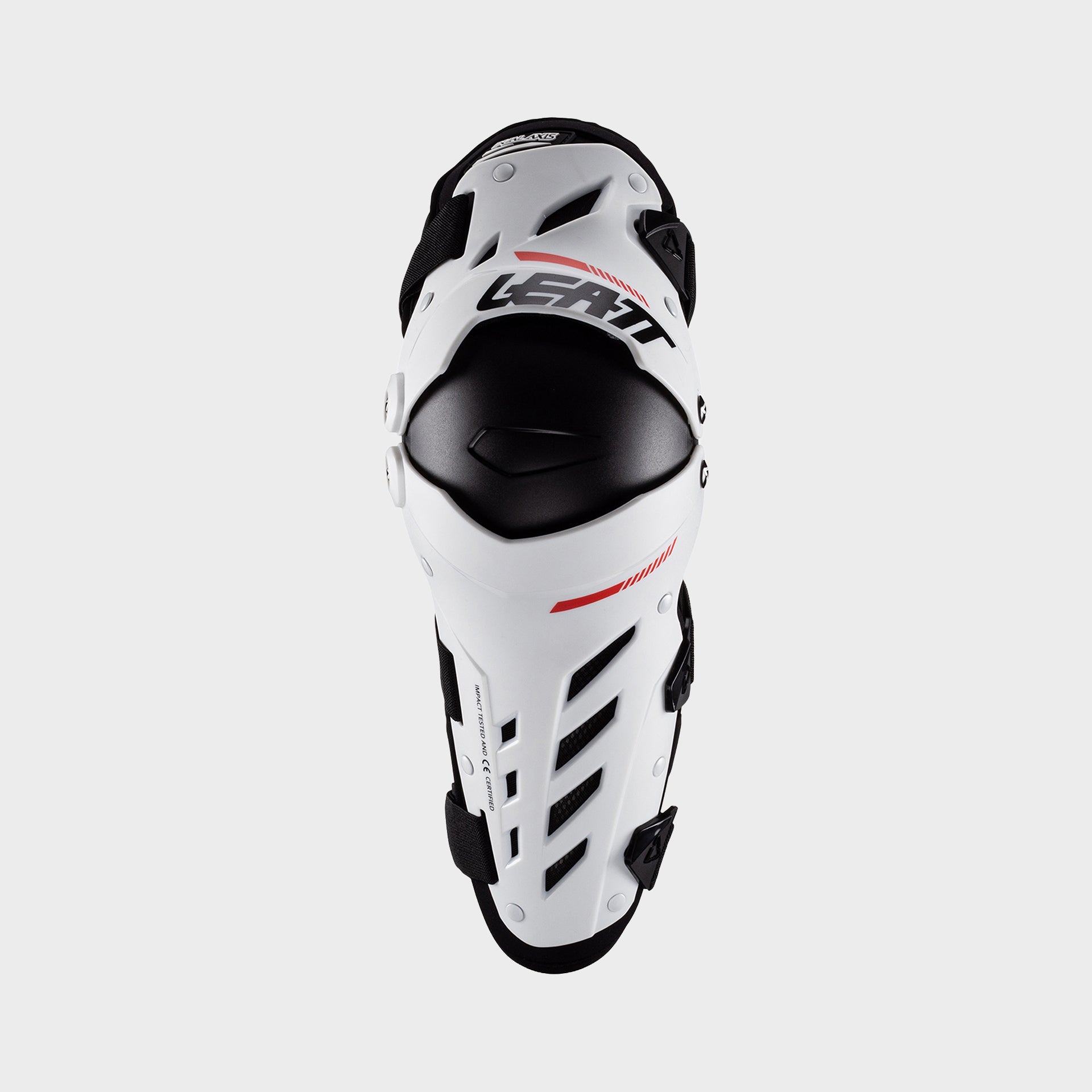 42007 Leatt Knee Shin Guard Dual Axis Junior White Front 5023051100.jpg