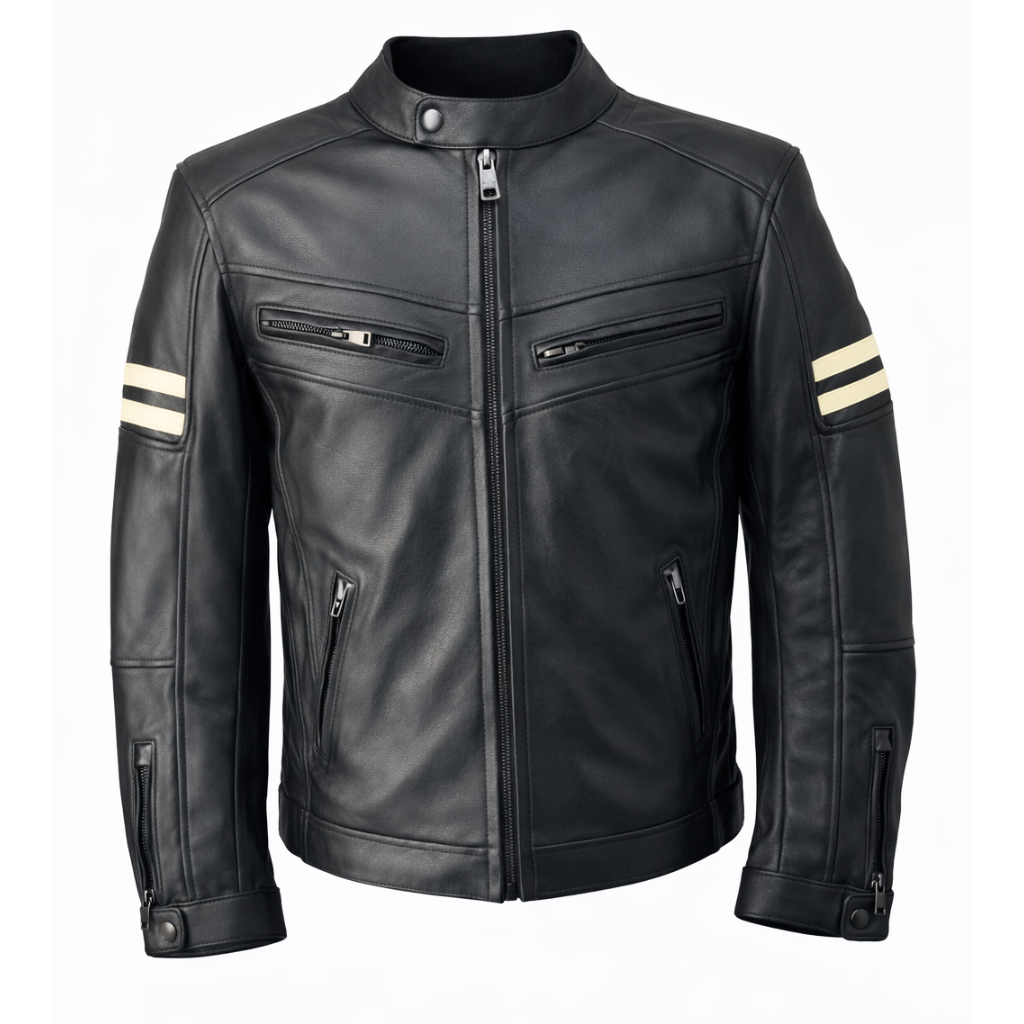 Nexo Street Leather Jacket Black Beige.png