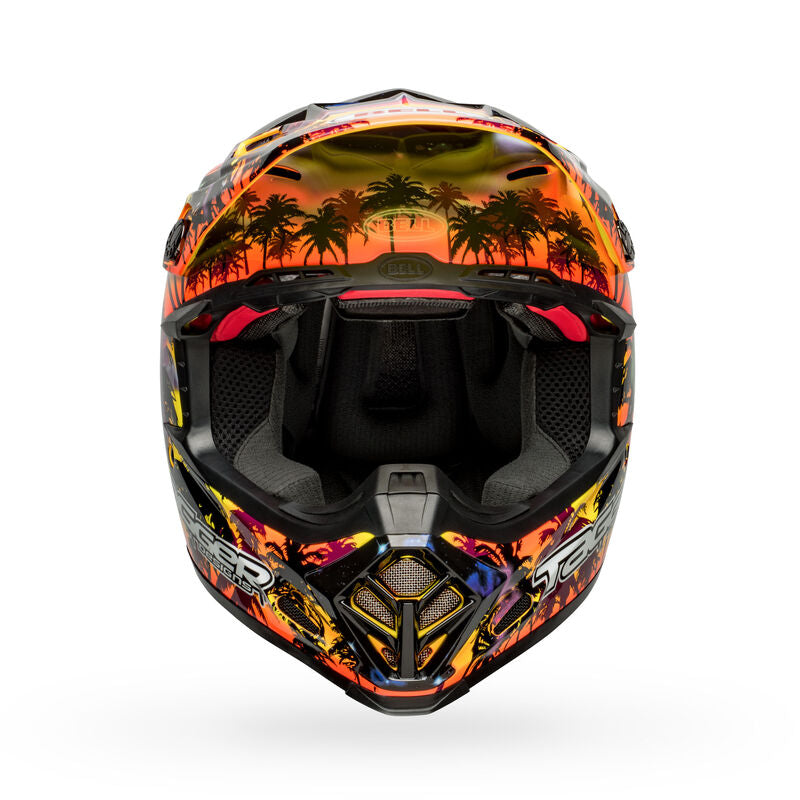 bell moto 9s flex dirt motorcycle helmet tagger tropical fever gloss yellow orange front.jpg