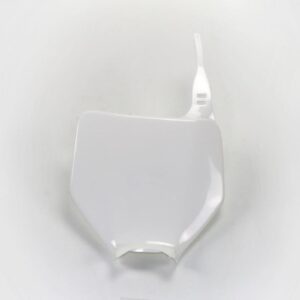 UFO Front Number Plate White for Kawasaki KX 125 (2003-08) - KX 250 (2003-08) - KXF 250 (2004-08) - KXF 450 (2006-08)