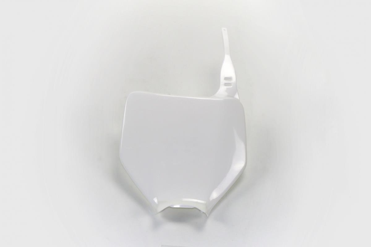 UFO Front Number Plate White for Kawasaki KX 125 (2003-08) - KX 250 (2003-08) - KXF 250 (2004-08) - KXF 450 (2006-08)